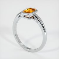 1.14 Ct. Orange Sapphire Ring, Platinum 950 2