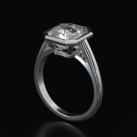 3.99 Ct. White Sapphire Ring, Platinum 950 2