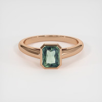 0.93 Ct. Green Sapphire Ring, 18K Rose Gold 1
