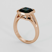 3.56 Ct. Bluish Green Sapphire Ring, 18K Rose Gold 2