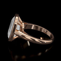 7.79 Ct. White Sapphire Ring, 18K Rose Gold 4