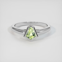 0.78 Ct. Greenish Yellow Sapphire Ring, 10K White Gold 1