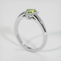 0.78 Ct. Greenish Yellow Sapphire Ring, 10K White Gold 2