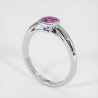 0.73 Ct. Pinkish Purple Sapphire Ring, 14K White Gold 2