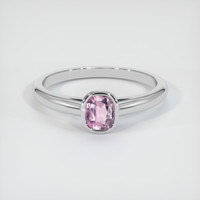 0.62 Ct. Pink Sapphire Ring, 14K White Gold 1