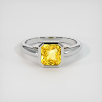 3.02 Ct. Yellow Sapphire Ring, 14K White Gold 1