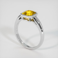 3.02 Ct. Yellow Sapphire Ring, 14K White Gold 2