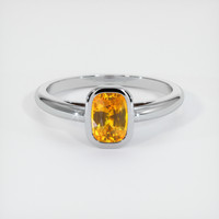1.14 Ct. Orange Sapphire Ring, 14K White Gold 1