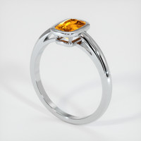 1.14 Ct. Orange Sapphire Ring, 14K White Gold 2