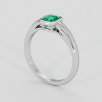 1.00 Ct. Emerald Ring, 18K White Gold 2