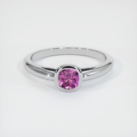 0.73 Ct. Pinkish Purple Sapphire Ring, 18K White Gold 1