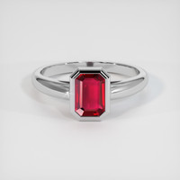 1.02 Ct. Ruby Ring, 18K White Gold 1