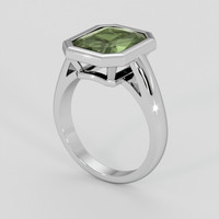 2.97 Ct. Green Sapphire Ring, 18K White Gold 2