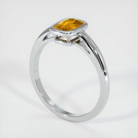 1.29 Ct. Yellowish Orange Sapphire Ring, 18K White Gold 2