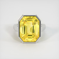 16.34 Ct. Yellow Sapphire Ring, 18K White Gold 1