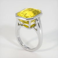 16.34 Ct. Yellow Sapphire Ring, 18K White Gold 2