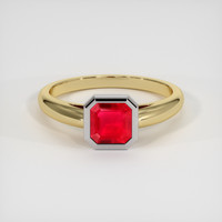 1.22 Ct. Ruby Ring, 14K White & Yellow 1