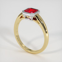 1.22 Ct. Ruby Ring, 14K White & Yellow 2