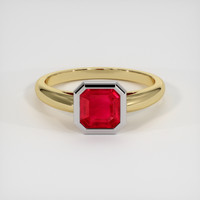 1.35 Ct. Ruby Ring, 14K White & Yellow 1