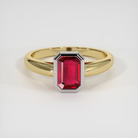 1.02 Ct. Ruby Ring, 14K White & Yellow 1