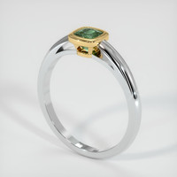 0.76 Ct. Bluish Green Sapphire Ring, 14K White & Yellow 2