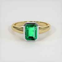 1.25 Ct. Emerald Ring, 18K White & Yellow 1