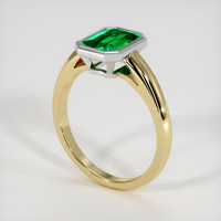 1.25 Ct. Emerald Ring, 18K White & Yellow 2