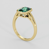 2.40 Ct. Greenish Blue Tourmaline Ring, 10K Yellow Gold 2
