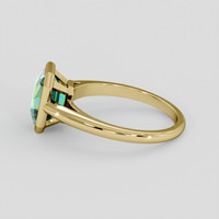 2.40 Ct. Greenish Blue Tourmaline Ring, 10K Yellow Gold 4
