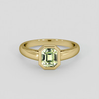 1.31 Ct. Yellowish Green Sapphire Ring, 10K Yellow Gold 1