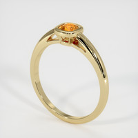 0.61 Ct. Orangish Yellow Sapphire Ring, 10K Yellow Gold 2