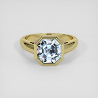 4.34 Ct. Blue Aquamarine Ring, 14K Yellow Gold 1