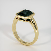4.46 Ct. Bluish Green Sapphire Ring, 14K Yellow Gold 2