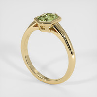 1.15 Ct. Greenish Yellow Sapphire Ring, 14K Yellow Gold 2