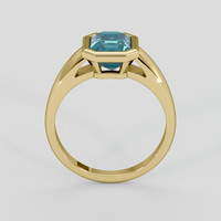 2.04 Ct. Greenish Blue Sapphire Ring, 14K Yellow Gold 3