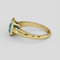 2.04 Ct. Greenish Blue Sapphire Ring, 14K Yellow Gold 4