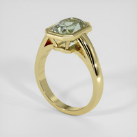 3.80 Ct. Yellowish Green Sapphire Ring, 14K Yellow Gold 2