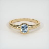 0.62 Ct. Greyish Blue Sapphire Ring, 14K Yellow Gold 1