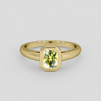 0.93 Ct. Greenish Yellow Sapphire Ring, 14K Yellow Gold 1