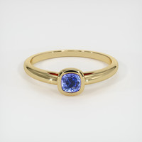 0.67 Ct. Blue Sapphire Ring, 18K Yellow Gold 1