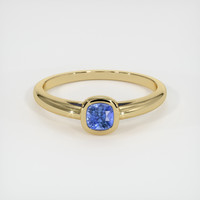 0.63 Ct. Blue Sapphire Ring, 18K Yellow Gold 1