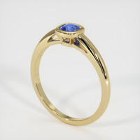 0.63 Ct. Blue Sapphire Ring, 18K Yellow Gold 2