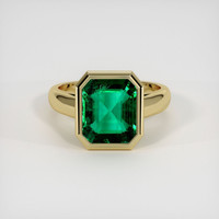 3.51 Ct. Emerald Ring, 18K Yellow Gold 1