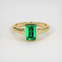 0.75 Ct. Emerald Ring, 18K Yellow Gold 1