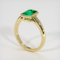 0.75 Ct. Emerald Ring, 18K Yellow Gold 2