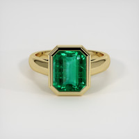 3.32 Ct. Emerald Ring, 18K Yellow Gold 1