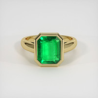 3.22 Ct. Emerald Ring, 18K Yellow Gold 1