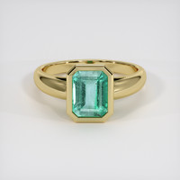 2.07 Ct. Emerald Ring, 18K Yellow Gold 1