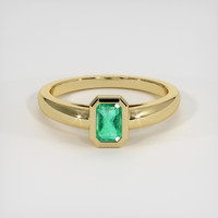 0.48 Ct. Emerald Ring, 18K Yellow Gold 1