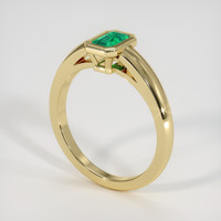 0.48 Ct. Emerald Ring, 18K Yellow Gold 2